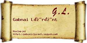 Gabnai Lóránt névjegykártya